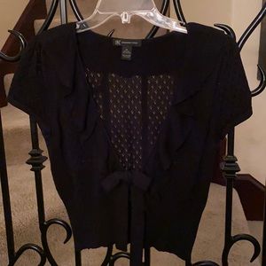 INC black pointelle sweater